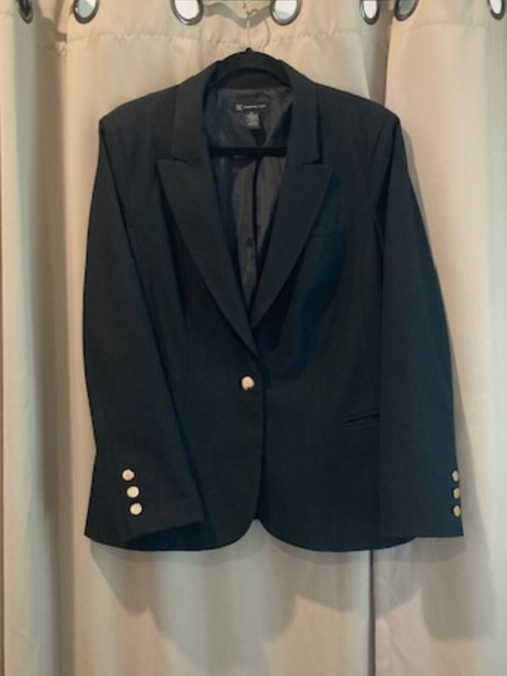 INC International Concepts Black Single-Button Classic Blazer